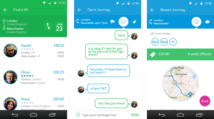 Liftshare sharing economy app