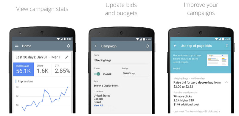 android app for adwords management