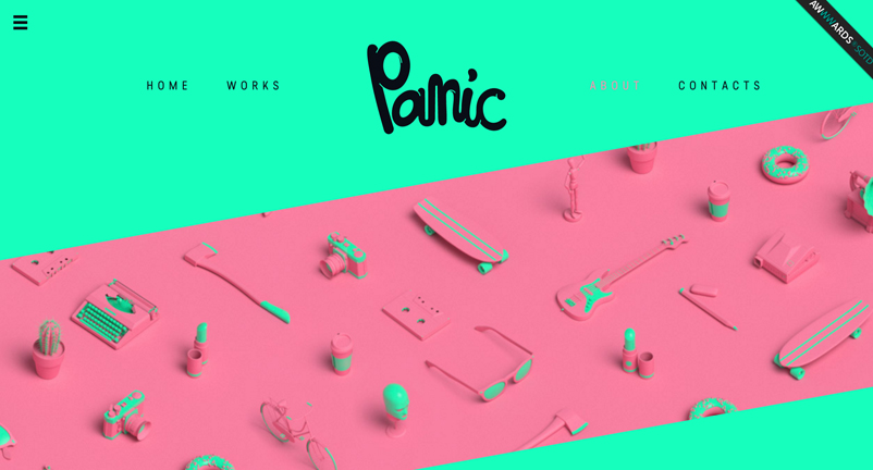 panic colorful website
