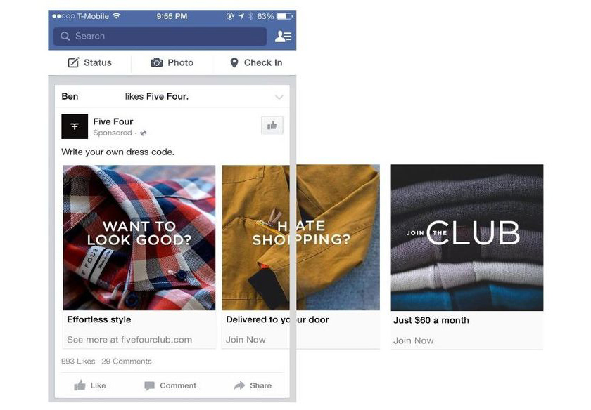 five-four-facebook-carousel-ads-example