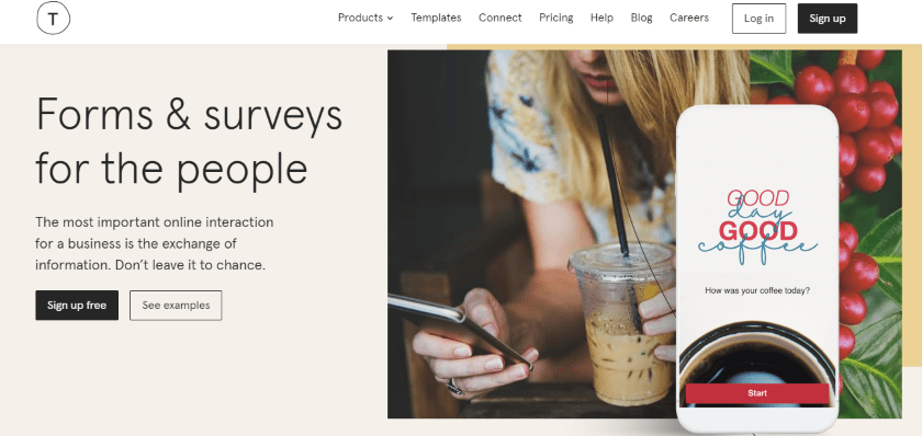 typeform-website-for-customer-surveys