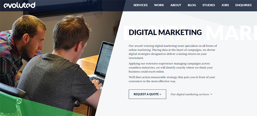 web design agency in Sheffield Evoluted