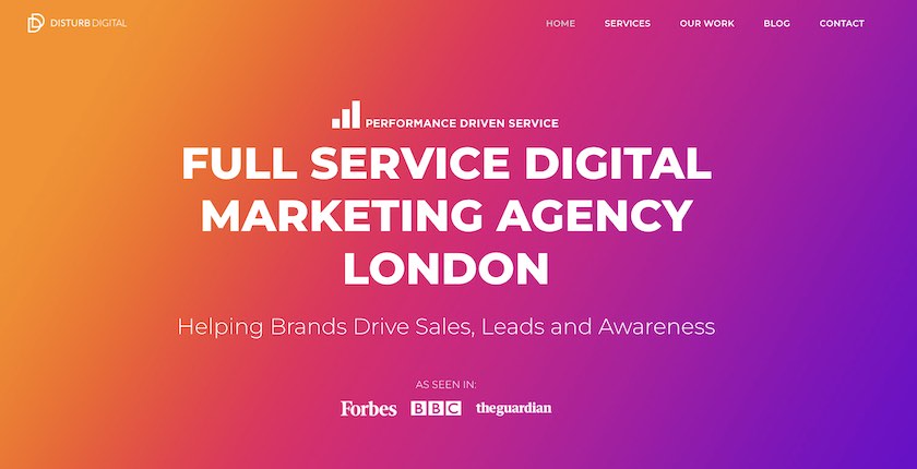 digital marketing agency in london, disturb digital