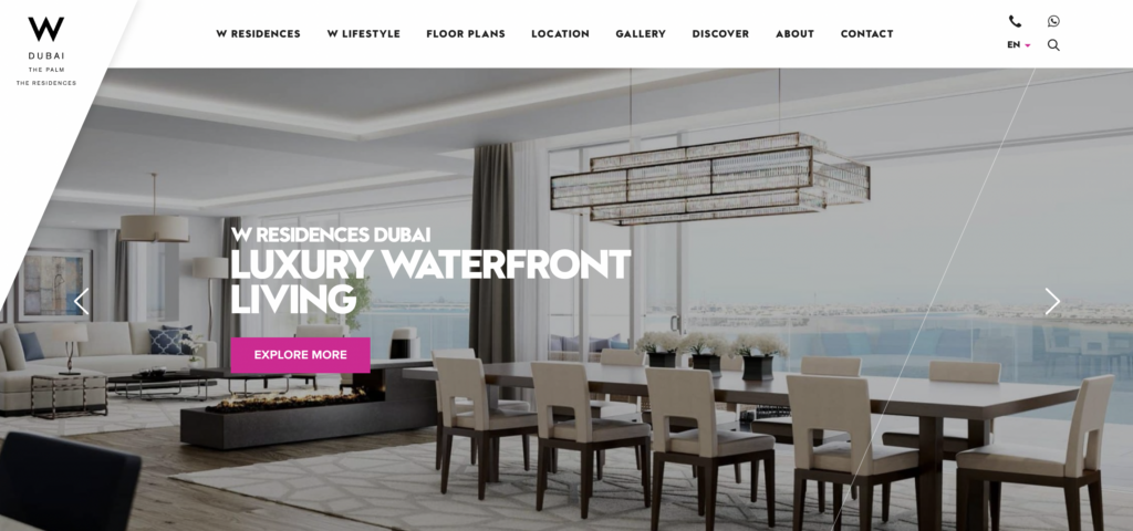 crowd designed a real estate website for W residences