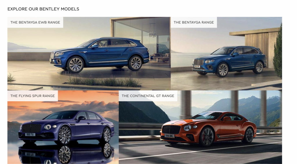Bentley's web design
