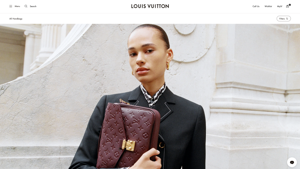 Louis Vuitton's web design