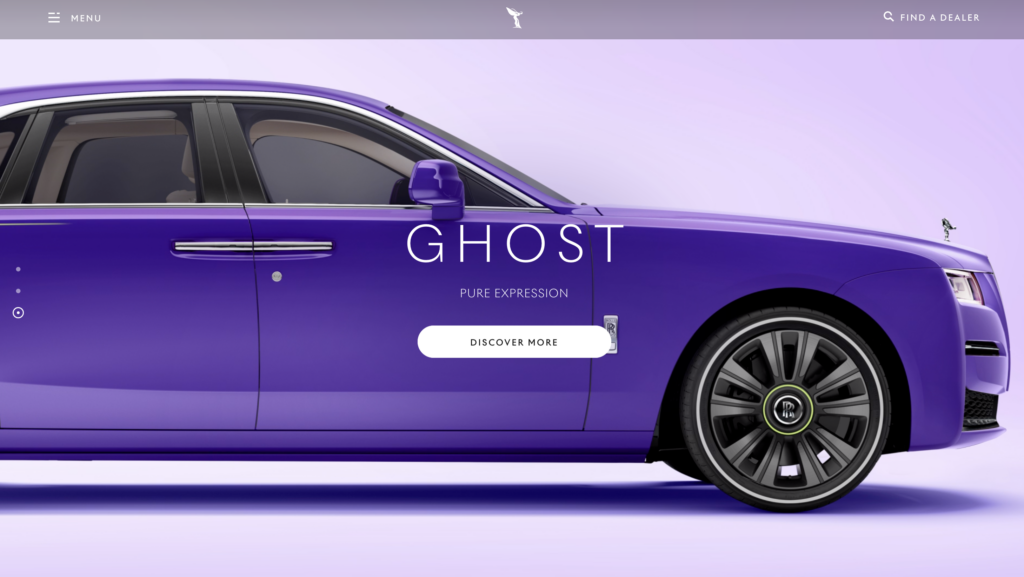Rolls Royce's luxury web design
