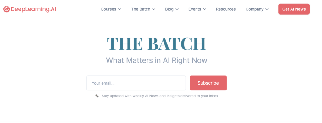 The Batch AI newsletter