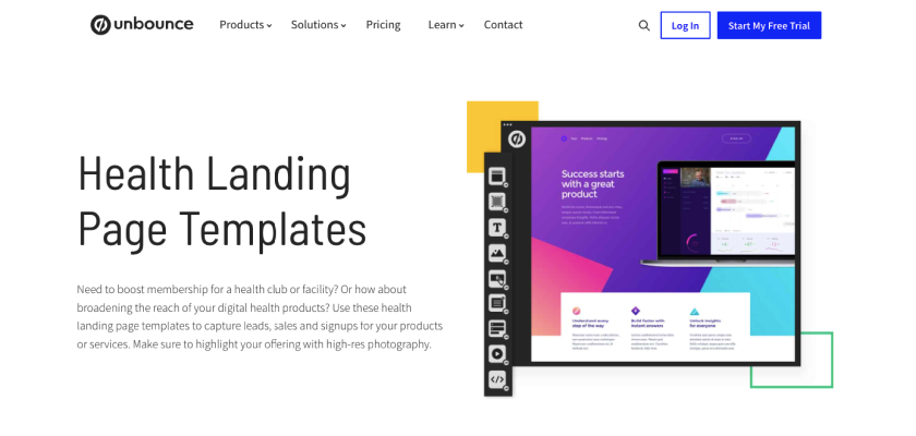 unbounce-health-landing-page-templates