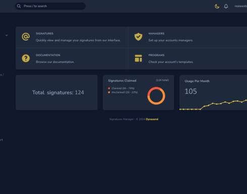 Dynasend Dashboard