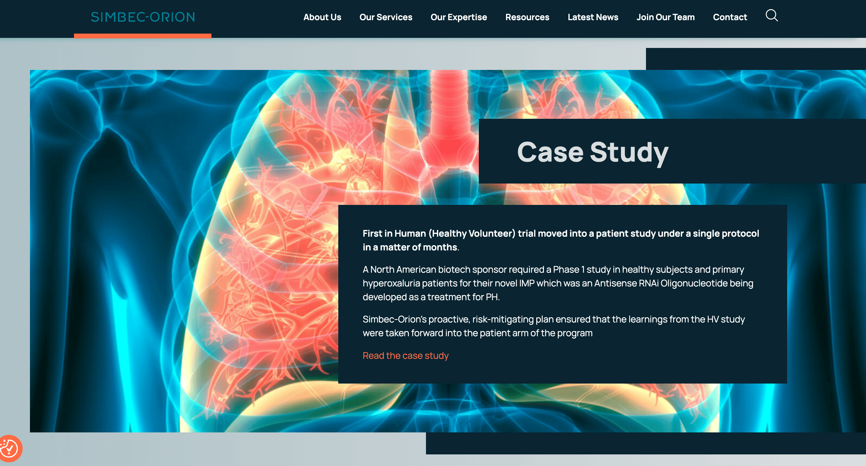 Simbec-Orion case study section